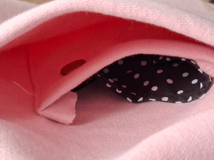 BEE ME Weighted Hoodie and Detachable Fidget - Baby Pink with Black Bee - Sensory Hoodie