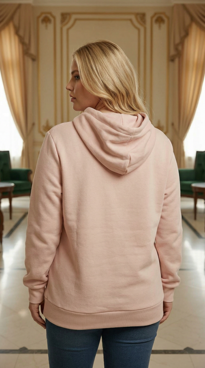 BEE ME Weighted Hoodie and Detachable Fidget - Baby Pink with Black Bee - Sensory Hoodie