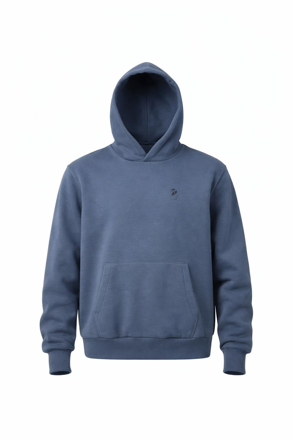 BEE ME Weighted Hoodie and Detachable Fidget - Airforce Blue with Black Bee - Sensory Hoodie
