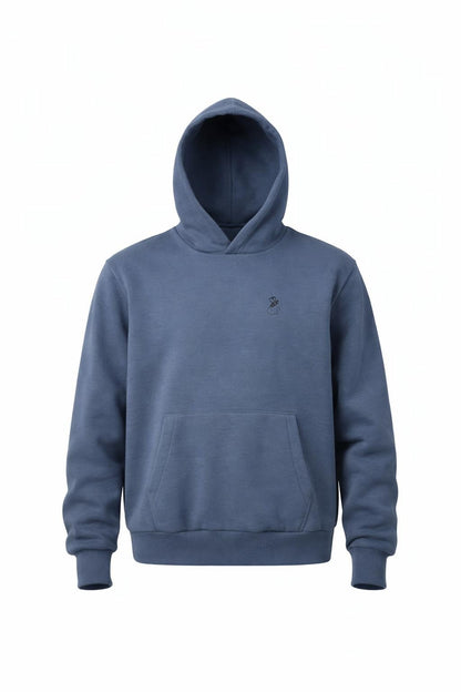 BEE ME Weighted Hoodie and Detachable Fidget - Airforce Blue with Black Bee - Sensory Hoodie