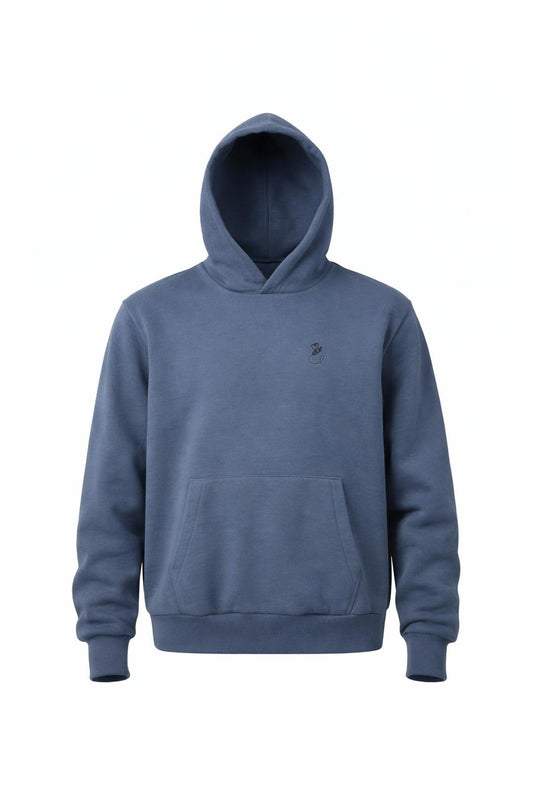 BEE ME Weighted Hoodie and Detachable Fidget - Airforce Blue with Black Bee - Sensory Hoodie