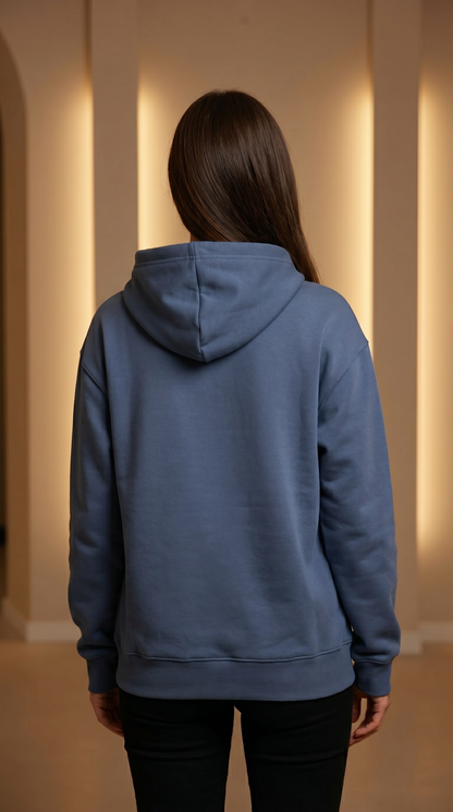 BEE ME Weighted Hoodie and Detachable Fidget - Airforce Blue with Black Bee - Sensory Hoodie