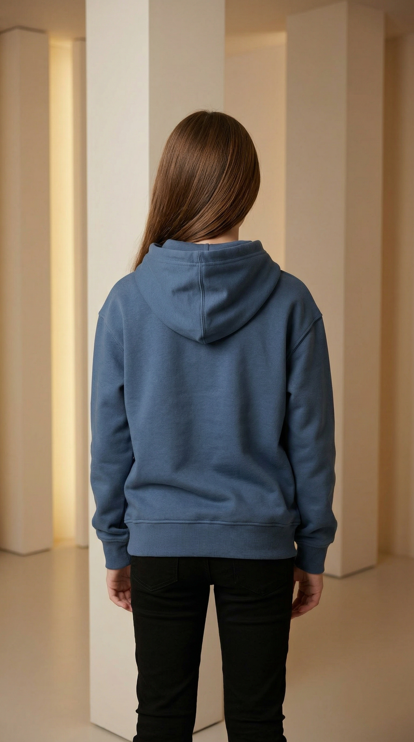 BEE ME Weighted Hoodie and Detachable Fidget - Airforce Blue with Black Bee - Sensory Hoodie