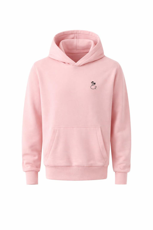 BEE ME Weighted Hoodie and Detachable Fidget - Baby Pink with Black Bee - Sensory Hoodie