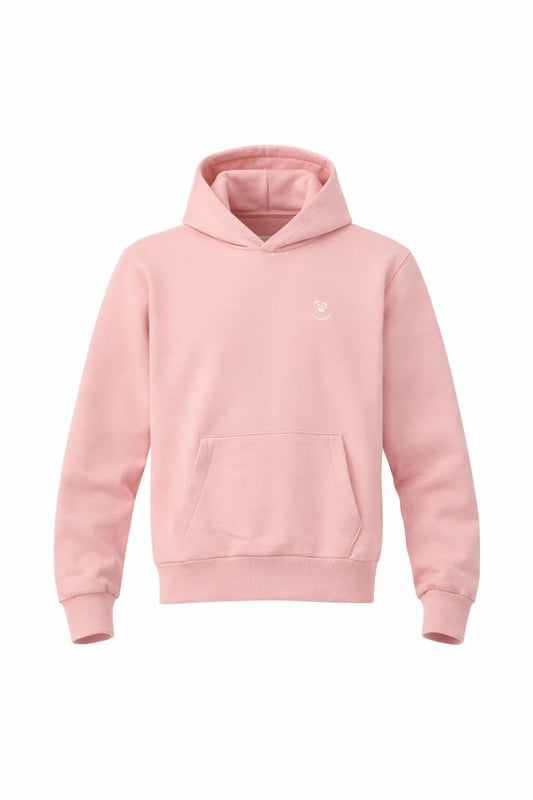 BEE ME Weighted Hoodie and Detachable Fidget - Baby Pink with White Bee - Sensory Hoodie