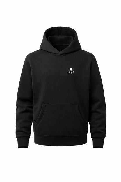 BEE ME Weighted Hoodie and Detachable Fidget - Deep Black with White Bee - Sensory Hoodie
