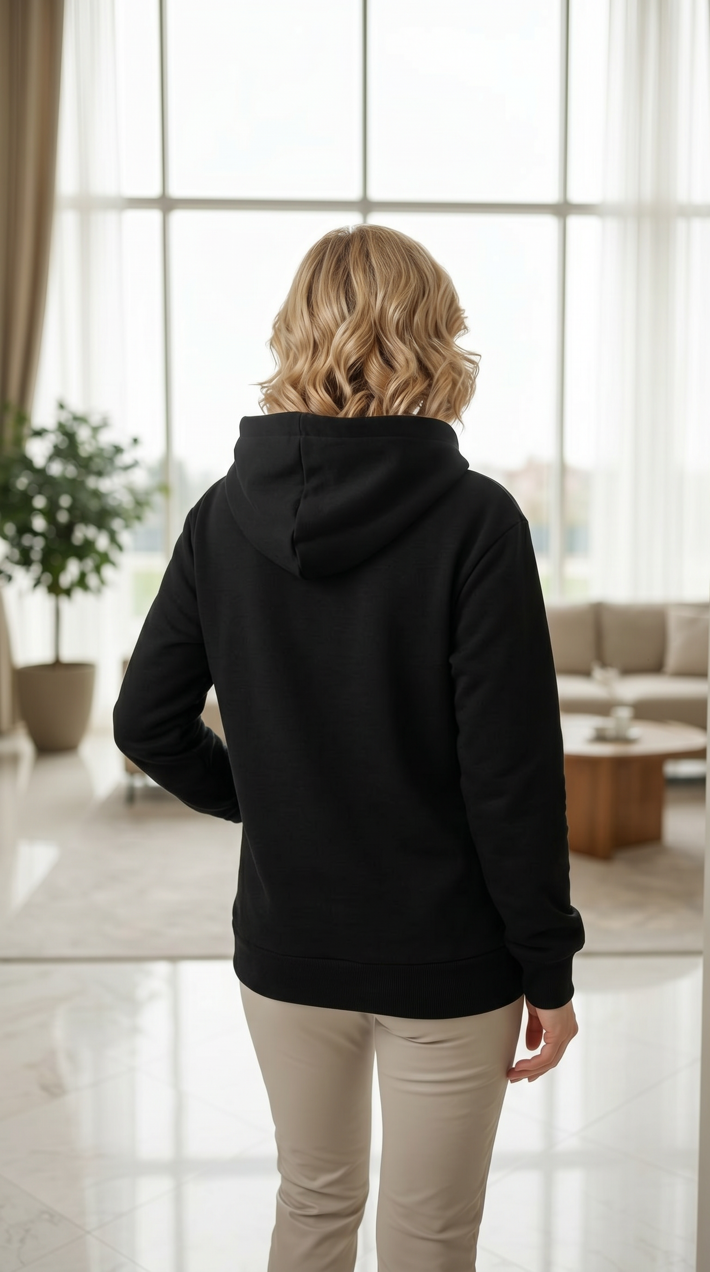 BEE ME Weighted Hoodie and Detachable Fidget - Deep Black with White Bee - Sensory Hoodie