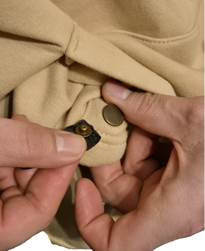 BEE ME Weighted Hoodie and Detachable Fidget - Desert Dust with Black Bee - Sensory Hoodie