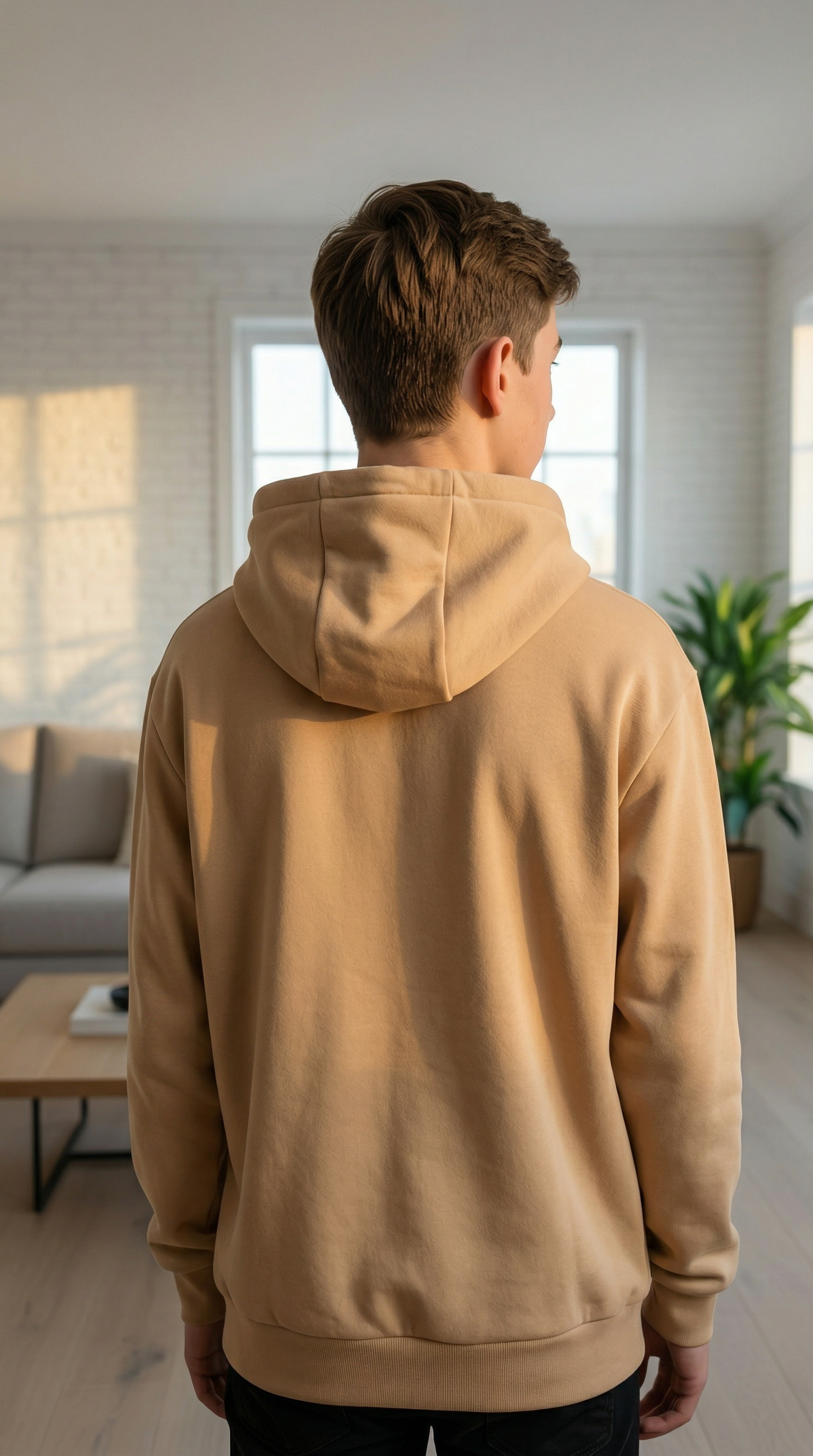 BEE ME Weighted Hoodie and Detachable Fidget - Desert Dust with White Bee - Sensory Hoodie