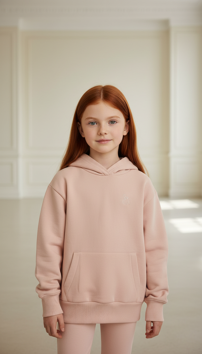 BEE ME Weighted Hoodie and Detachable Fidget - Baby Pink with White Bee - Sensory Hoodie