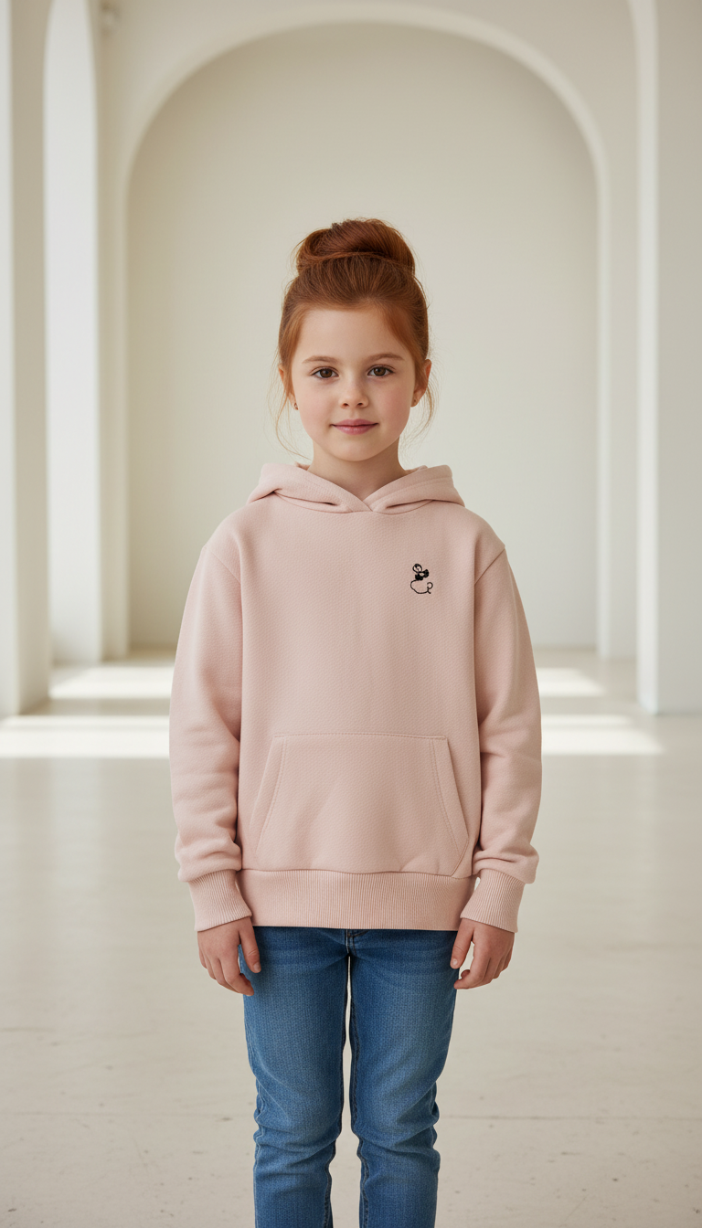 BEE ME Weighted Hoodie and Detachable Fidget - Baby Pink with Black Bee - Sensory Hoodie