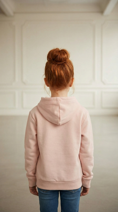 BEE ME Weighted Hoodie and Detachable Fidget - Baby Pink with Black Bee - Sensory Hoodie
