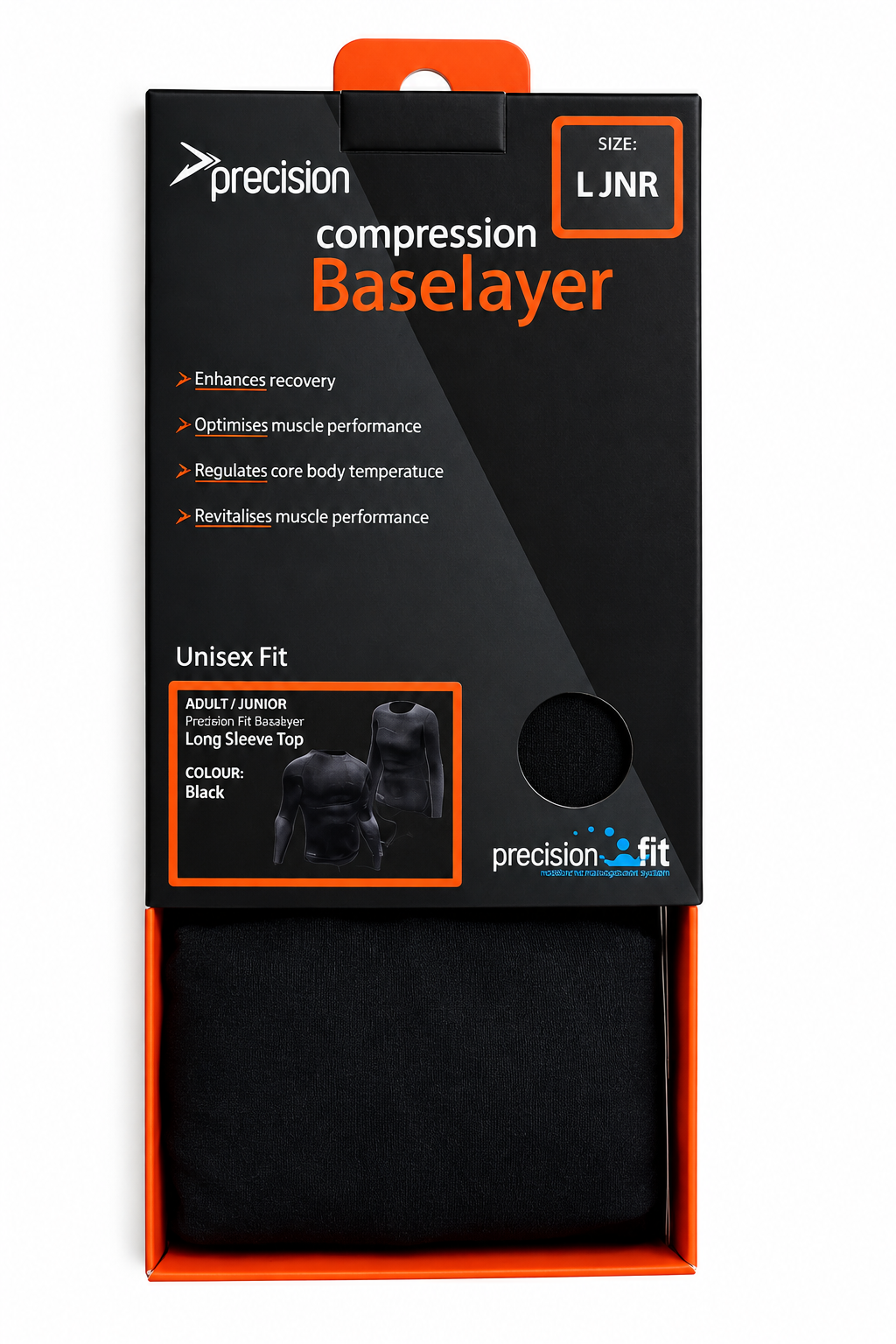 Precision Compression Baselayer Top - Large Junior Black