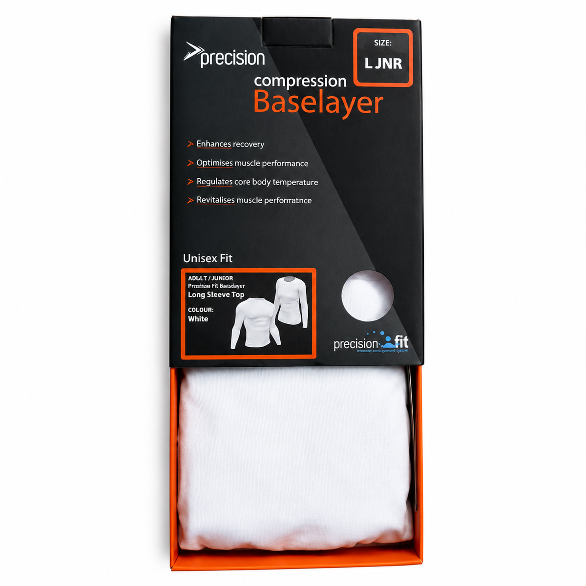 Precision Compression Baselayer Top - Large Junior White