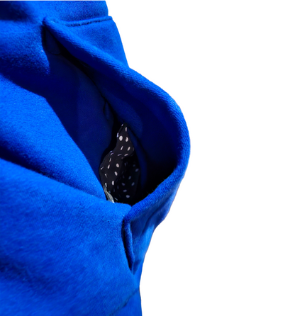 BEE ME Weighted Hoodie and Detachable Fidget - Royal Blue with Black Bee - Sensory Hoodie