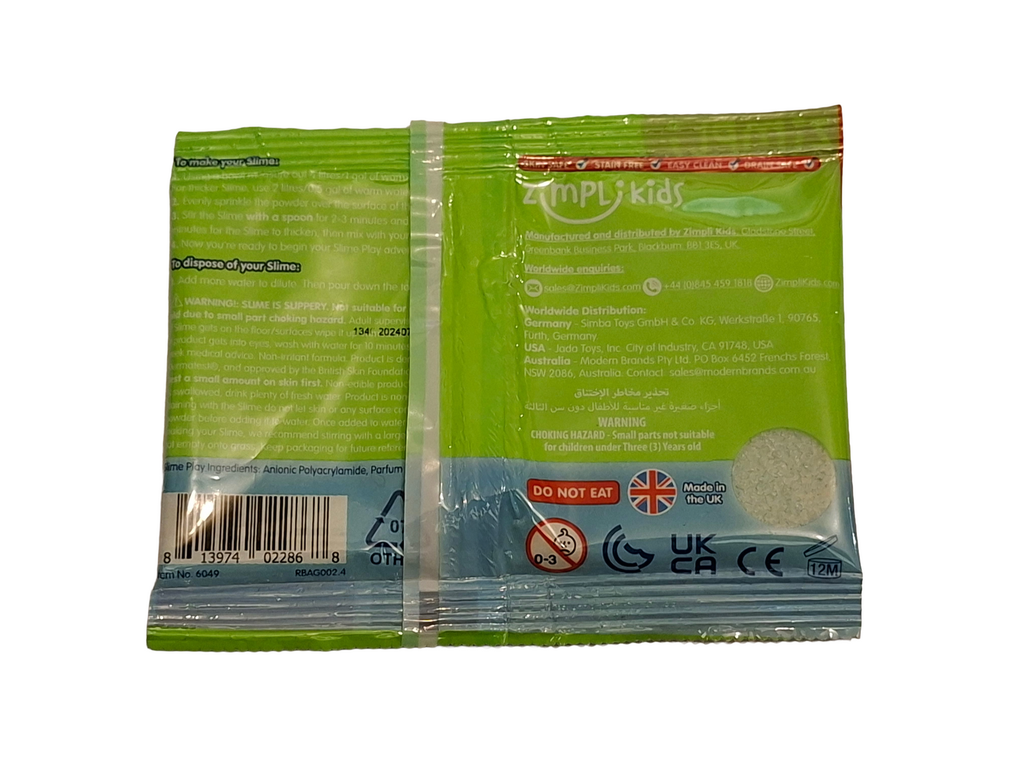 Zimpli Slime Play - Red / Green Single Foil Bag 20g