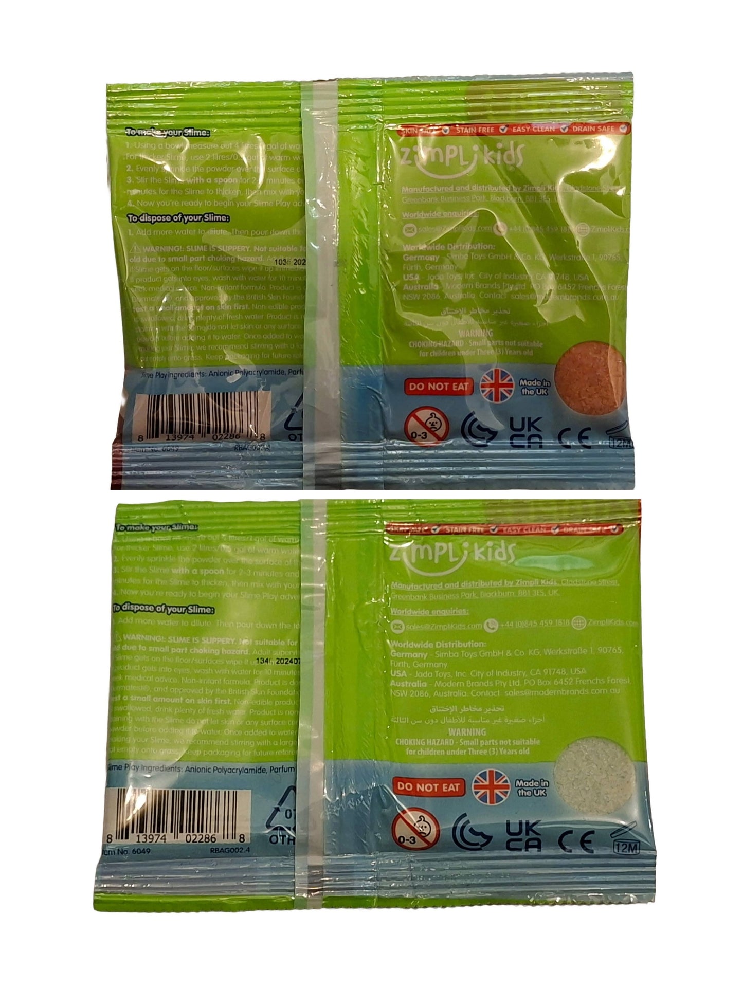 Zimpli Slime Play - Red / Green Single Foil Bag 20g
