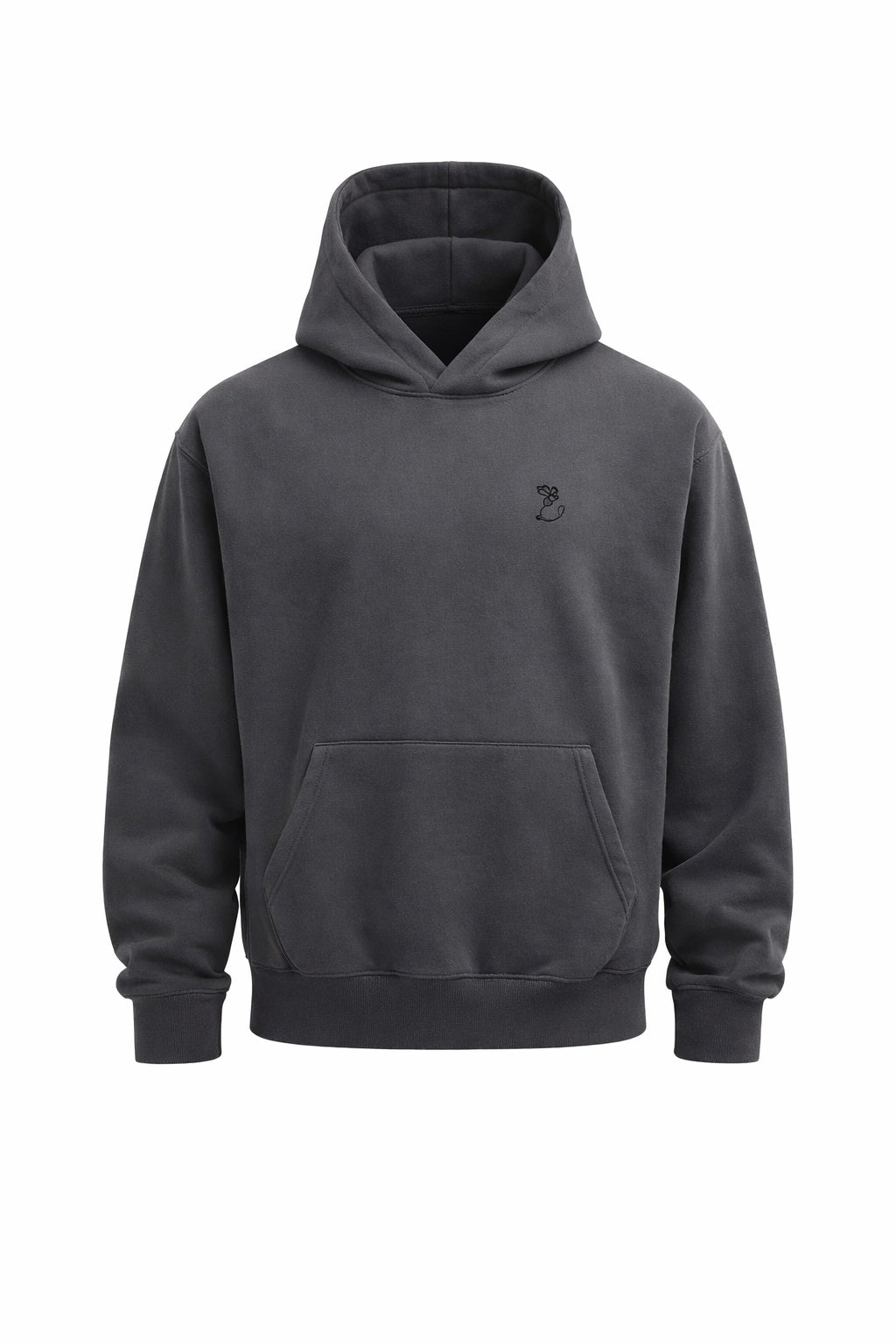 BEE ME Weighted Hoodie and Detachable Fidget - Solid Charcoal with Black Bee - Sensory Hoodie