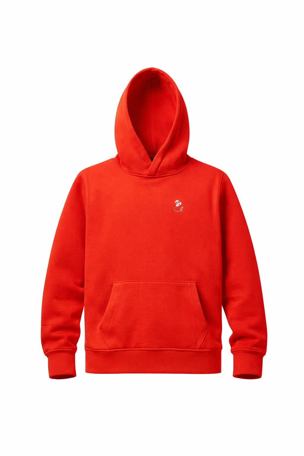 BEE ME Weighted Hoodie and Detachable Fidget -Soft Red with White Bee - Sensory Hoodie