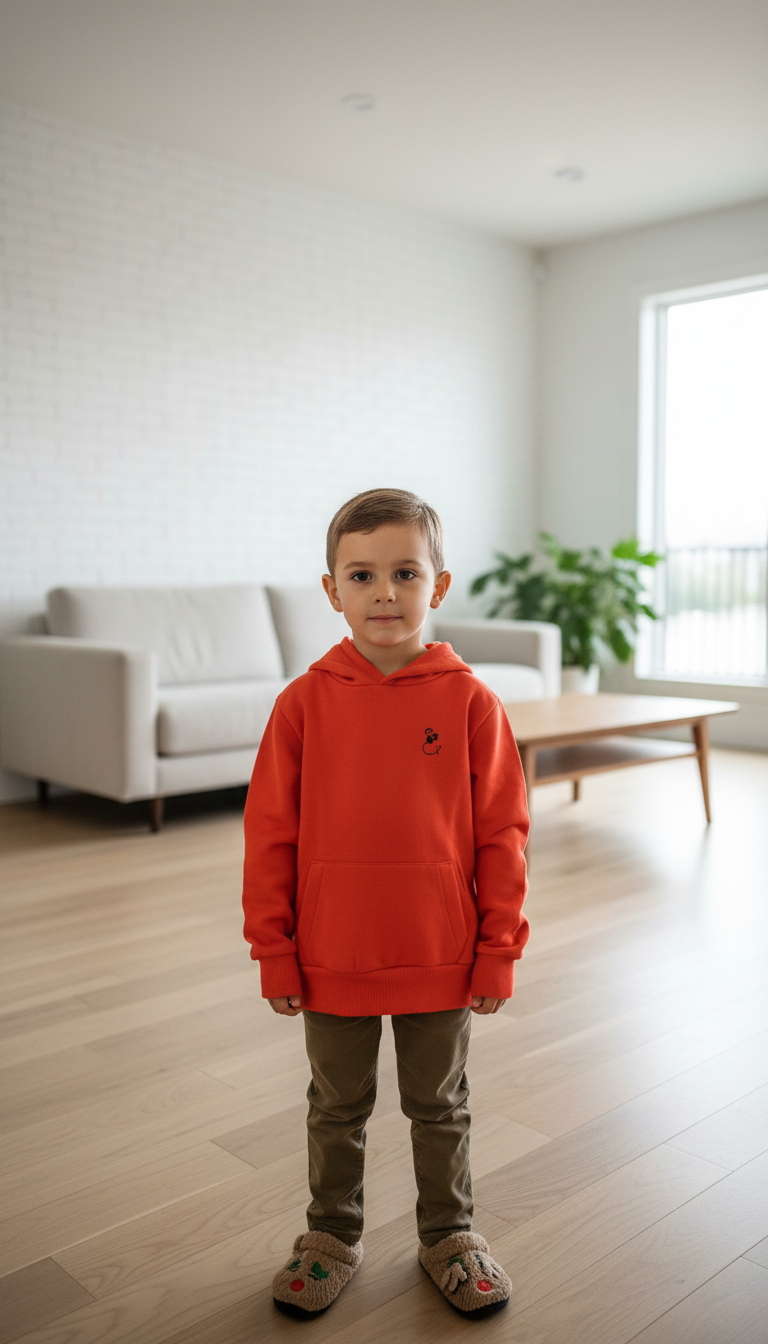 BEE ME Weighted Hoodie and Detachable Fidget -Soft Red with Black Bee - Sensory Hoodie