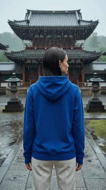 BEE ME Weighted Hoodie and Detachable Fidget - Royal Blue with Black Bee - Sensory Hoodie