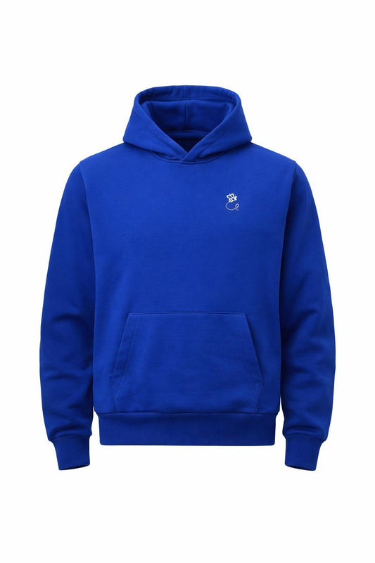 BEE ME Weighted Hoodie and Detachable Fidget - Royal Blue with White Bee - Sensory Hoodie