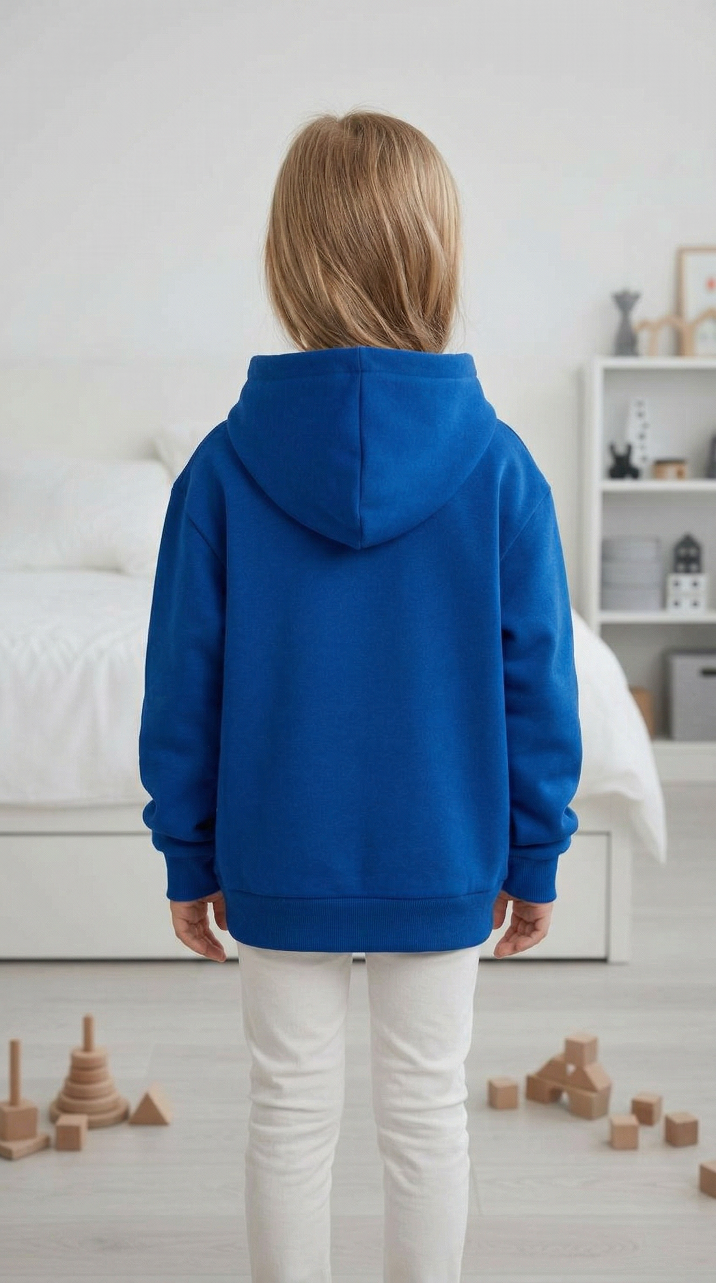 BEE ME Weighted Hoodie and Detachable Fidget - Royal Blue with White Bee - Sensory Hoodie