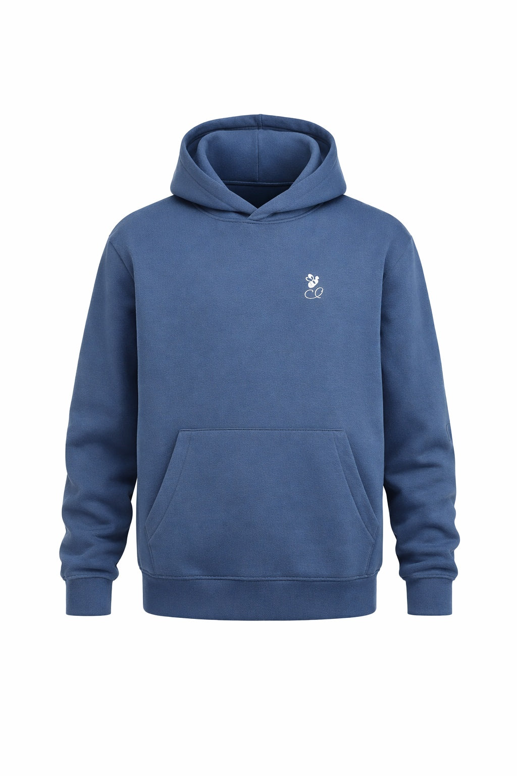 BEE ME Weighted Hoodie and Detachable Fidget - Airforce Blue with White Bee - Sensory Hoodie