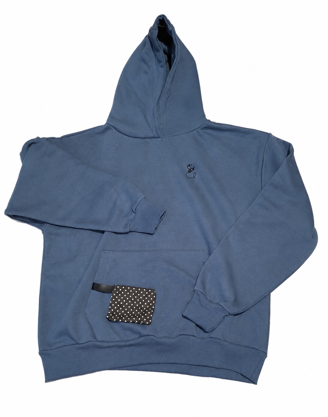 BEE ME Weighted Hoodie and Detachable Fidget - Airforce Blue with Black Bee - Sensory Hoodie